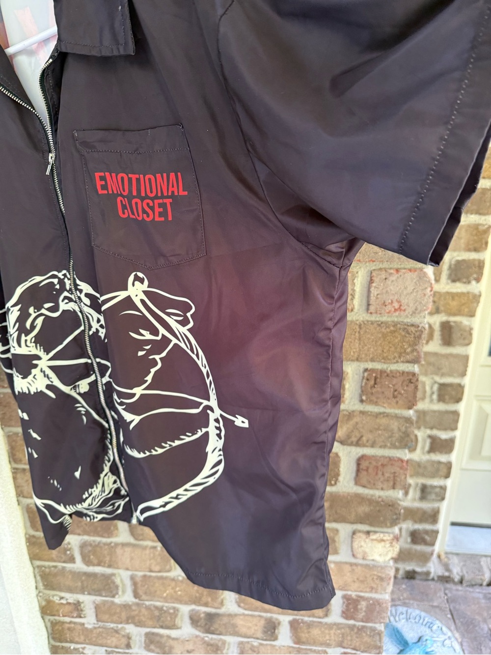 Men's Black Zip-Front Short Sleeve Jacket / shirt size large - Picture 7 of 13